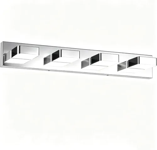 Vista 13 de Lámparas LED modernas de 2 luces LED para tocador de baño (15.5 pulgadas, blanco frío 6000 K), accesorios de iluminación de pared de baño