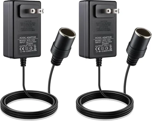 Vista 9 de Convertidor de 110V CA a CC 12V 2A 24W, adaptador de encendedor de cigarrillos a enchufe de pared 110-240V, adaptador de fuente de alimentación