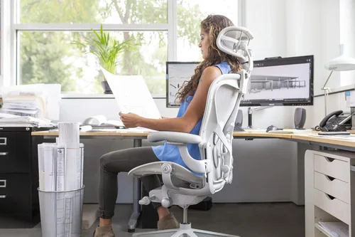 Vista 8 de Engineered Now El reposacabezas original para la silla Herman Miller Aeron (H3 para remasterizado, carbono)