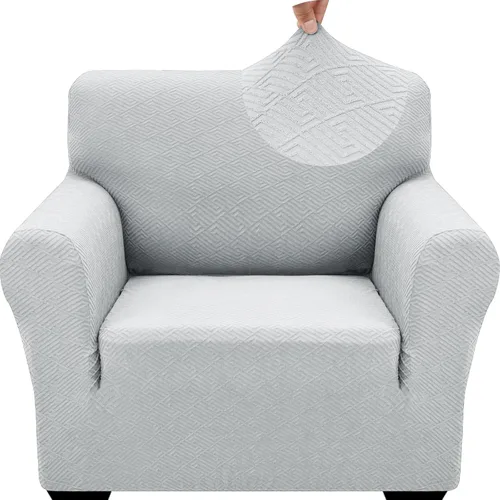 Vista 71 de ZNSAYOTX 1 Funda de silla Jacquard para sala de estar, funda de silla de alta elasticidad con brazos, antideslizante, apta para mascotas, funda