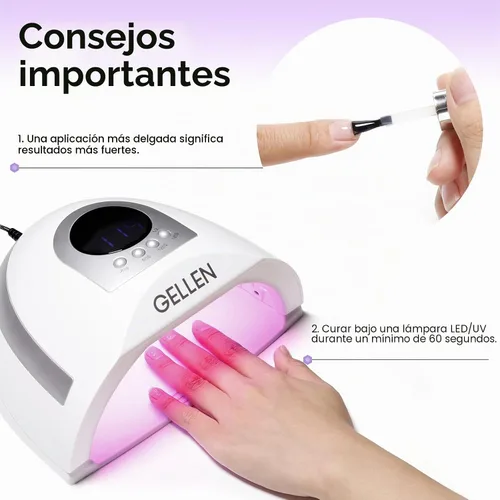 Vista 5 de GELLEN - Capa superior de gel y capa base, se necesita lámpara LED UV 01-Capa base y capa superior