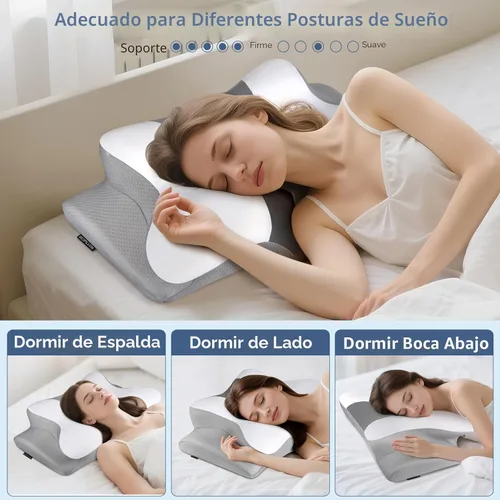 Vista 6 de Cervicac Almohada cervical para aliviar el dolor, almohada ergonómica para dormir de lado para soporte del cuello, almohada cervical ortopédica