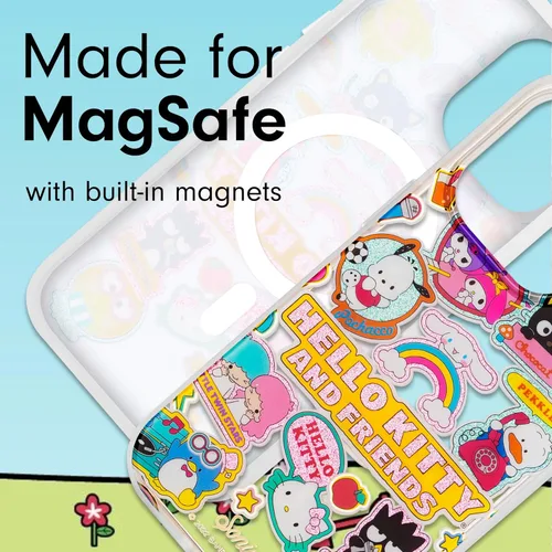 Vista 5 de Sonix x Sanrio - Funda + pulsera adhesiva para teléfono con cuentas (Hello Kitty Rosa) para iPhone 15 Pro Max Calcomanías de Hello Kitty y sus