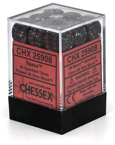Vista 5 de Chessex Juego de dados poliédricos de volcán plateado moteado de 0.472 in – Compatible con Calabozos y Dragones, Pathfinder y otros juegos de rol