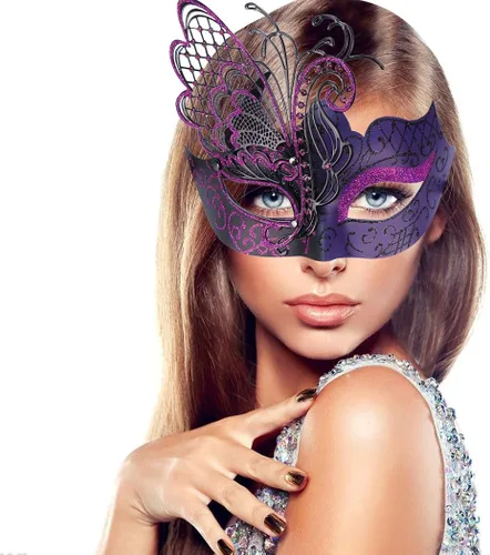 Vista 2 de Antifaz con diseño de mariposa veneciana misteriosa para fiesta de Halloween