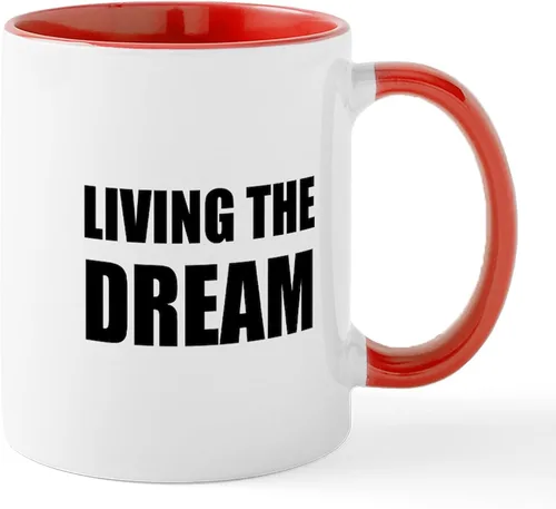 Vista 80 de CafePress Living The Dream Mugs Taza de café de cerámica de 11 oz (11.0 fl oz)