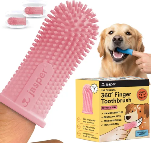 Vista 18 de Jasper Cepillo de dientes para perros, kit de cepillado de dientes de mascotas de 360 grados, cepillo de dientes para gatos, kit de cuidado dental