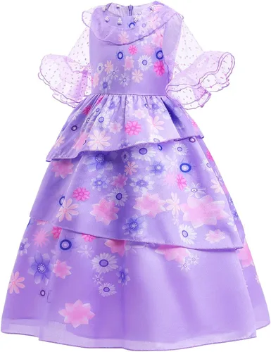 Vista 2 de Akokvlar Vestido de disfraz de princesa para niñas conjunto de disfraces de princesa para Halloween