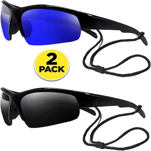 Vista 2 de Gafas de sol bifocales para hombres y mujeres, lentes de lectura, lector de sol, espejo azul, envoltura deportiva, UV400, pesca, ciclismo