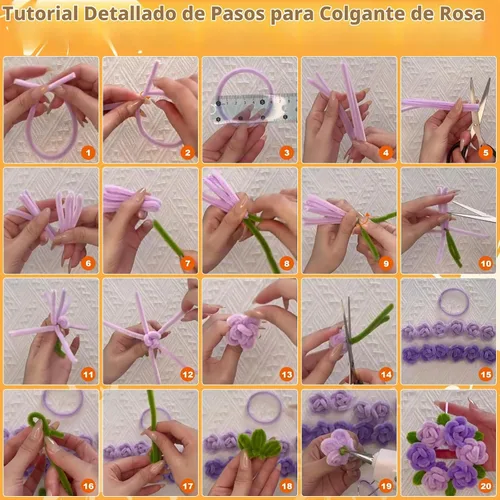 Vista 4 de 200 Pcs Pipe Cleaners, 20 Colors Pipe Cleaner Craft Chenille Stems