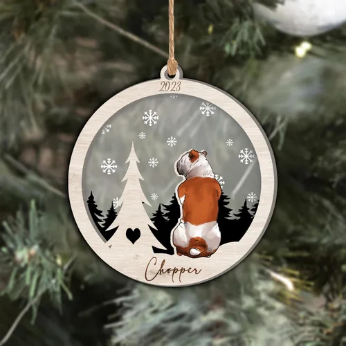 Vista 38 de Nazenti Adorno de Navidad conmemorativo personalizado, regalo personalizado de recuerdo de perro, condolencias por pérdida de mascotas, sabueso