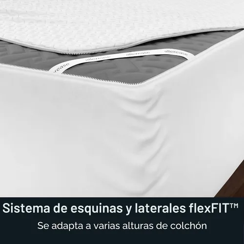 Vista 8 de AllerEase - Protector de colchón impermeable con cremallera platino tamaño individual, cremallera de 360 grados, barrera de alérgenos, equilibrio