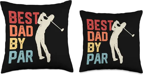 Vista 3 de Golf Lovers Golfers Dads Golfing Best Dad By Par Best Par for Father's Day-Funny Golfing Golfer Dad Throw Pillow, 16x16, Multicolor