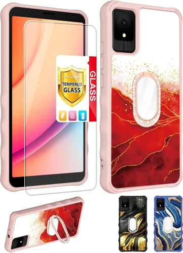 Vista 33 de Aroepurt Boost Mobile Celero 5G SC 2024 - Funda compatible con Boost Celero5G SC con protector de pantalla de vidrio templado, protección de grosor