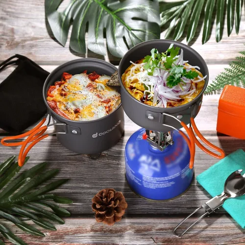 Vista 7 de Odoland Kit de utensilios de cocina para camping, juego de tenedores