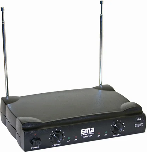 Vista 2 de EMB Sistema de micrófono inalámbrico profesional EBM52H Dual VHF - Micrófonos profesionales manos libres para presentaciones, fitness, karaoke