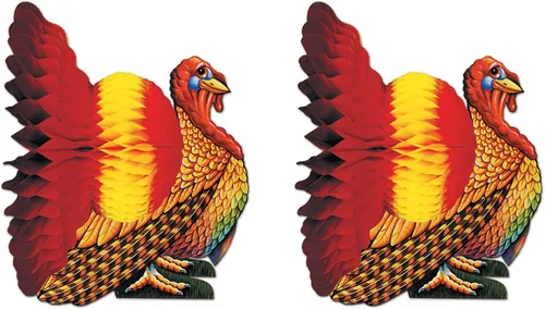 Vista 9 de Beistle Centro de mesa de pavo de tejido de 12 pulgadas; 3/Pack99066