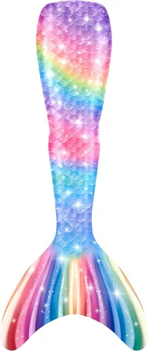 Vista 6 de Traje de baño de cola de sirena con monoaleta para niñas, conjunto de bikini