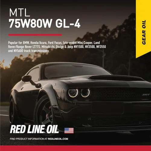 Vista 2 de Lubricante Red Line 50204 MTL 70 W-80 GL-4 para transmisión manual y caja de cambios
