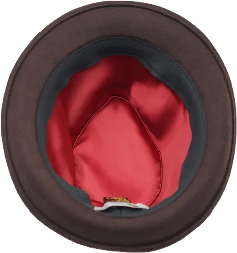 Vista 4 de Home Prefer Sombrero de invierno de fieltro de lana para hombre Sombrero de ala corta Fedora