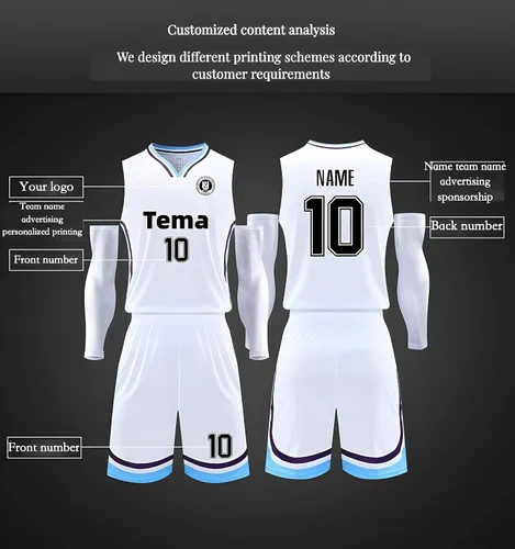 Vista 2 de Camisetas de baloncesto personalizadas con cualquier nombre y número del equipo, camisetas de baloncesto para hombres, niños, adultos, conjunto