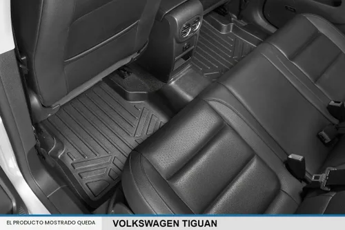 Vista 4 de SMARTLINER Juego de alfombrillas de piso de ajuste personalizado de 2 filas para Volkswagen Tiguan 2009-2017 Negro