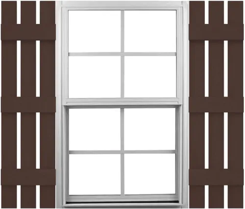 Vista 40 de Mid America Board and Batten - Persiana estándar de vinilo con 3 tablas espaciadas de 12 pulgadas (1 par) - 12 x 55 002 negro