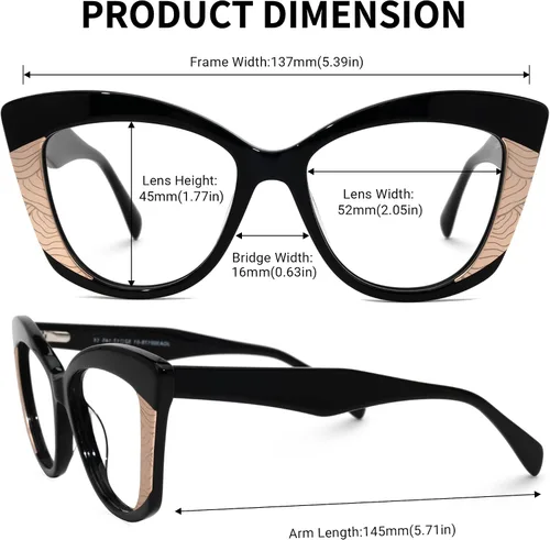 Vista 6 de Zeelool Gafas vintage con bloqueo de luz azul ojo de gato para mujer Amy JGA300178