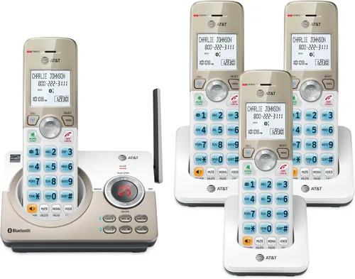 Vista 22 de AT&T Teléfono inalámbrico DECT 6.0 - Bloqueador de llamadas inteligente, Bluetooth conecta a la celda, anuncio de identificación de llamadas