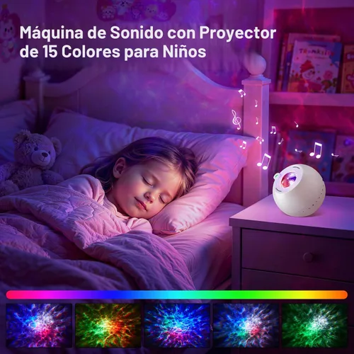 Vista 5 de Sound Machine Light Projector, 30 Sleep Sounds for Adult, Bluetooth Speaker Multicolor