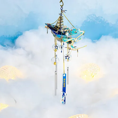 Vista 6 de MU Rompecabezas de metal 3D, campanilla de viento, kit de construcción para adultos y adolescentes, rompecabezas de campanilla de viento