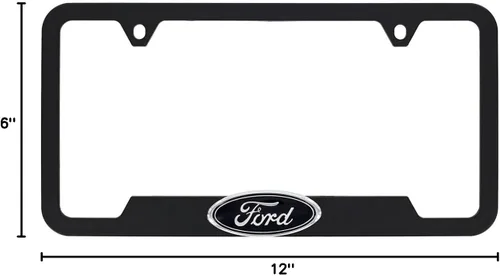 Vista 6 de Ford Logo 3D en negro de plástico ABS, soporte para matrícula con 2 agujeros (Negro/A)