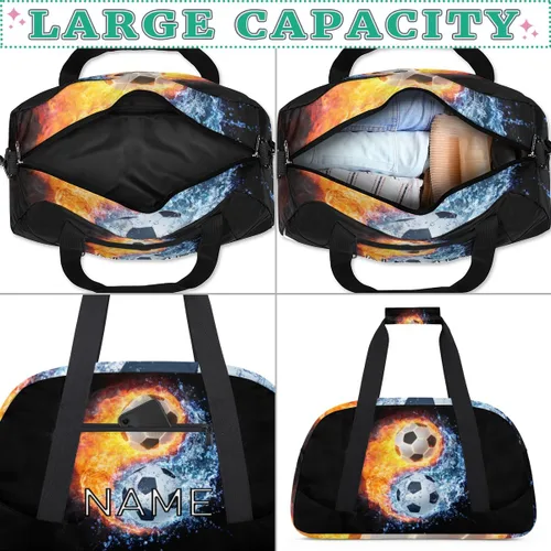 Vista 5 de Bolsa de lona personalizada para niños y niñas, para viajes, fútbol, Yin Yang, Tai Chi, pequeña bolsa deportiva para gimnasio, bolsa de mano