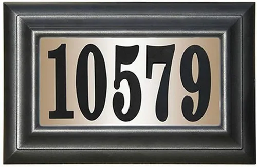 Vista 2 de placa de dirección iluminada clásica hecha a mano, negro, LTP-1304