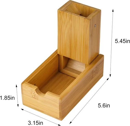 Vista 5 de Cusdie Torre de dados de bambú plegable de madera para juego de mesa, D&D, RPG (sin logotipo)