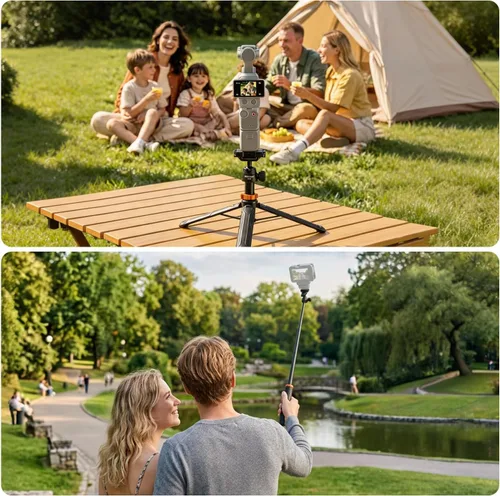 Vista 4 de NEEWER Basics Trípode selfie stick de 150 cm compatible con iPhone, cámara DLSR, Canon, Sony, pequeño soporte de mesa de metal portátil