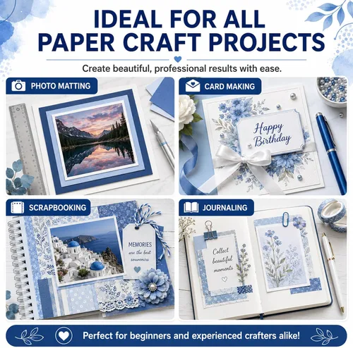 Vista 6 de 7 guías de alineación de manualidades de papel con estuche de almacenamiento, capas de precisión y espaciadores de estera, 1/16 a 1/2 pulgadas 7
