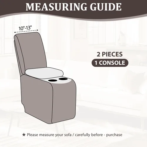 Vista 3 de ALIECOM Funda para Consola Central de Sillón Reclinable, Funda Elástica para Sofá Seccional Reclinable en Forma de L, Funda de Esquinas para Sofá