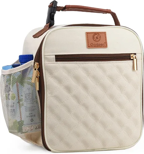 Vista 18 de Genteen Lonchera Bolsa de almuerzo reutilizable para hombres, mujeres, niños y adultos, bolsa de almuerzo aislada impermeable, lonchera enfriadora