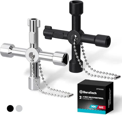 Vista 8 de Duratech - Llave de utilidad de 4 vías, llave de agua multifuncional, paquete de 1, para válvula, grifo y espigas