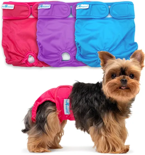 Vista 15 de Paw Inspired Pañales lavables para perros (paquete de 3) Pañales de tela reutilizables para perras pequeñas, medianas y grandes