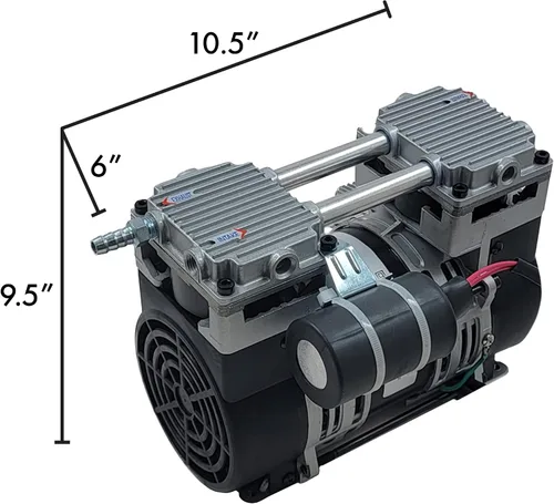 Vista 2 de Half Off Ponds Bomba aireadora de estanque de pistón oscilante de 1 HP - Compresor de aire eléctrico de 6.7 CFM 120V solamente