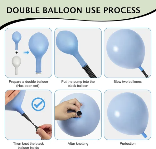 Vista 3 de Guirnalda de Globos Verde Azul Polvoriento – Globos de Doble Relleno Azul Bebé Verde Salvia Blanco Nude para Kit de Arco de Globos de Oso – Perfecto
