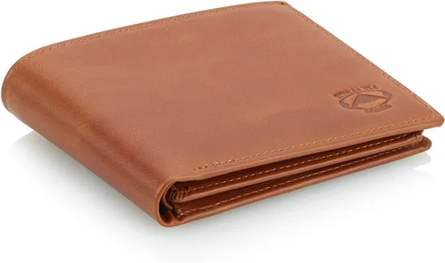 Vista 9 de Stealth Mode Billetera RFID triple para hombre - 11 ranuras para tarjetas, soporte para identificación, Marrón claro, Cartera de bloqueo RFID
