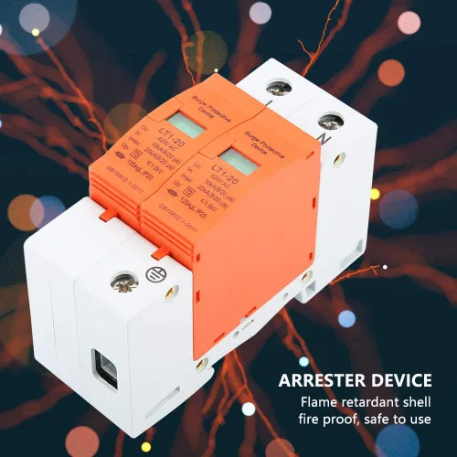 Vista 2 de 2 Polo 1 Pieza Dispositivo DIN Rail Montaje Protector Dispositivo de Baja Tensión 10-20KA 420V Electrónico