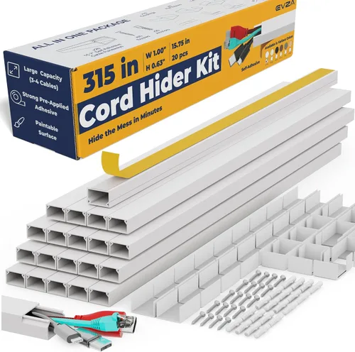 Vista 15 de Cubiertas de Cable Beige Ocultadores de Cables - Ocultador de Cables de 157 pulgadas para TV Montada en Pared, Cubierta de Cable de Pared Ocultador