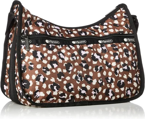 Vista 2 de LeSportsac Connect The Spots Classic Hobo - Bolso cruzado bolsa de cosméticos estilo 7520color F465 moderno y caprichoso negro blanco y marrón