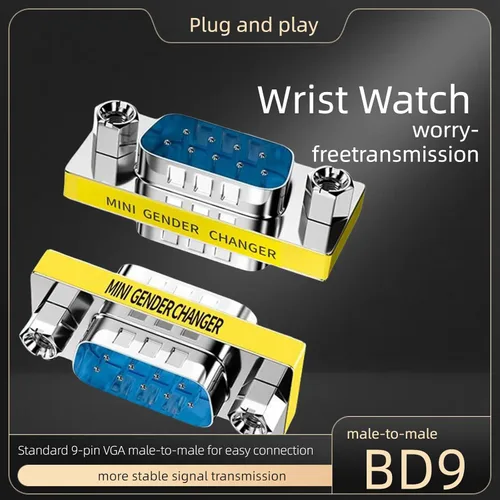 Vista 2 de Adaptador de módem nulo de conector db9, adaptador VGA serie de 9 pines RS232 db9 cambiador de género, para transferencia de datos de computadora