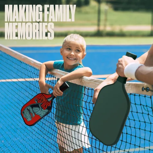 Vista 4 de Sportbit Kids Pickleball Paddles Set of 1 or 2 - Child Size Pickleball Paddle for Kids Small and Lightweight - Carbon Fiber Youth Pickleball Paddle