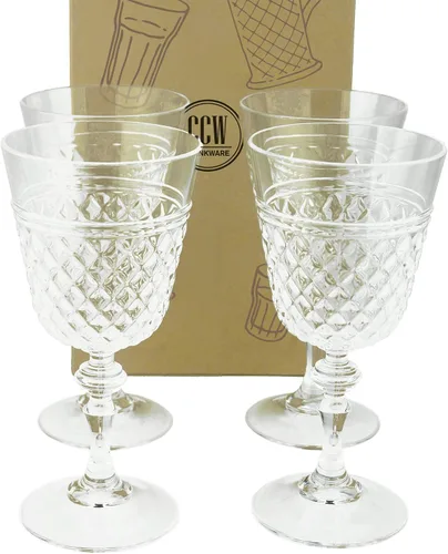 Vista 5 de PG Copas de vino de plástico de 15 onzas – Juego de 4 vasos de agua de acrílico transparente – Vasos de plástico, seguros y reutilizables, vasos